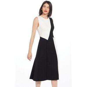 Anthropologie Eva Franco Black and White Knit Midi Sleeveless Zen Dress